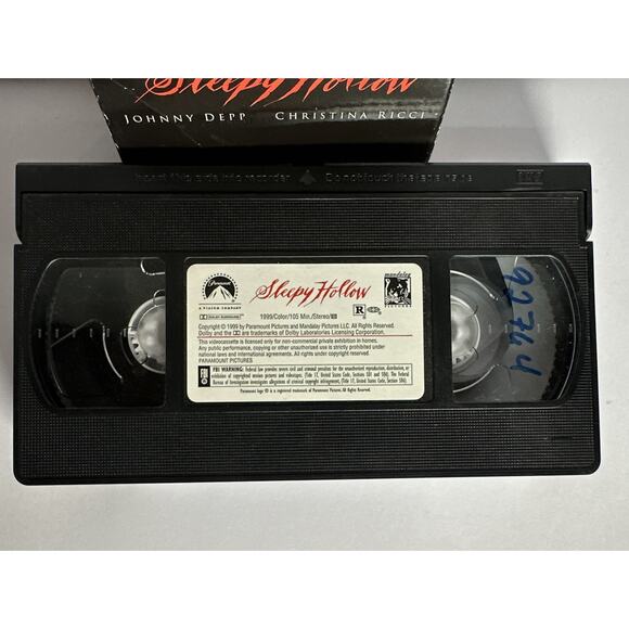 1999 Sleepy Hollow VHS From Blockbuster RARE - Picture 3 of 7